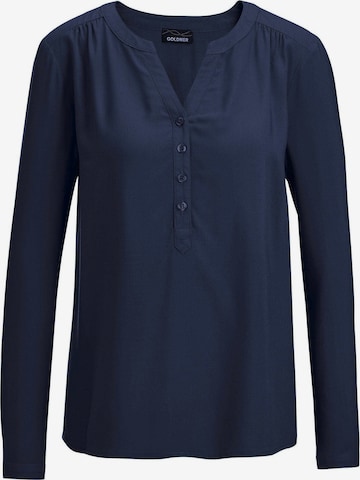 Goldner Bluse in Blau: Vorderseite