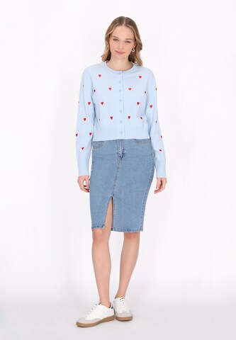 MYMO Gebreid vest in Blauw
