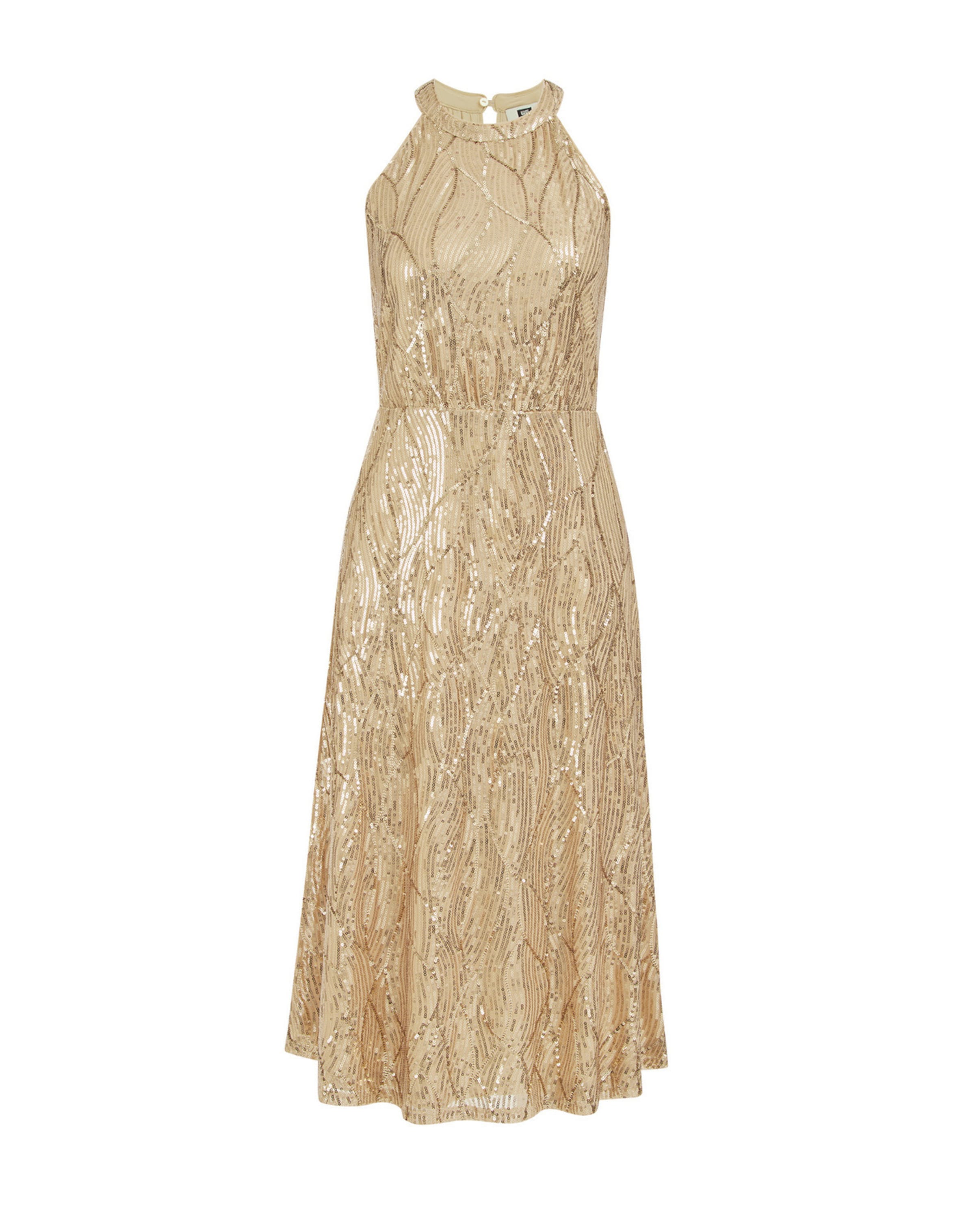 WE Fashion Φόρεμα κοκτέιλ σε χρυσό: μπροστά