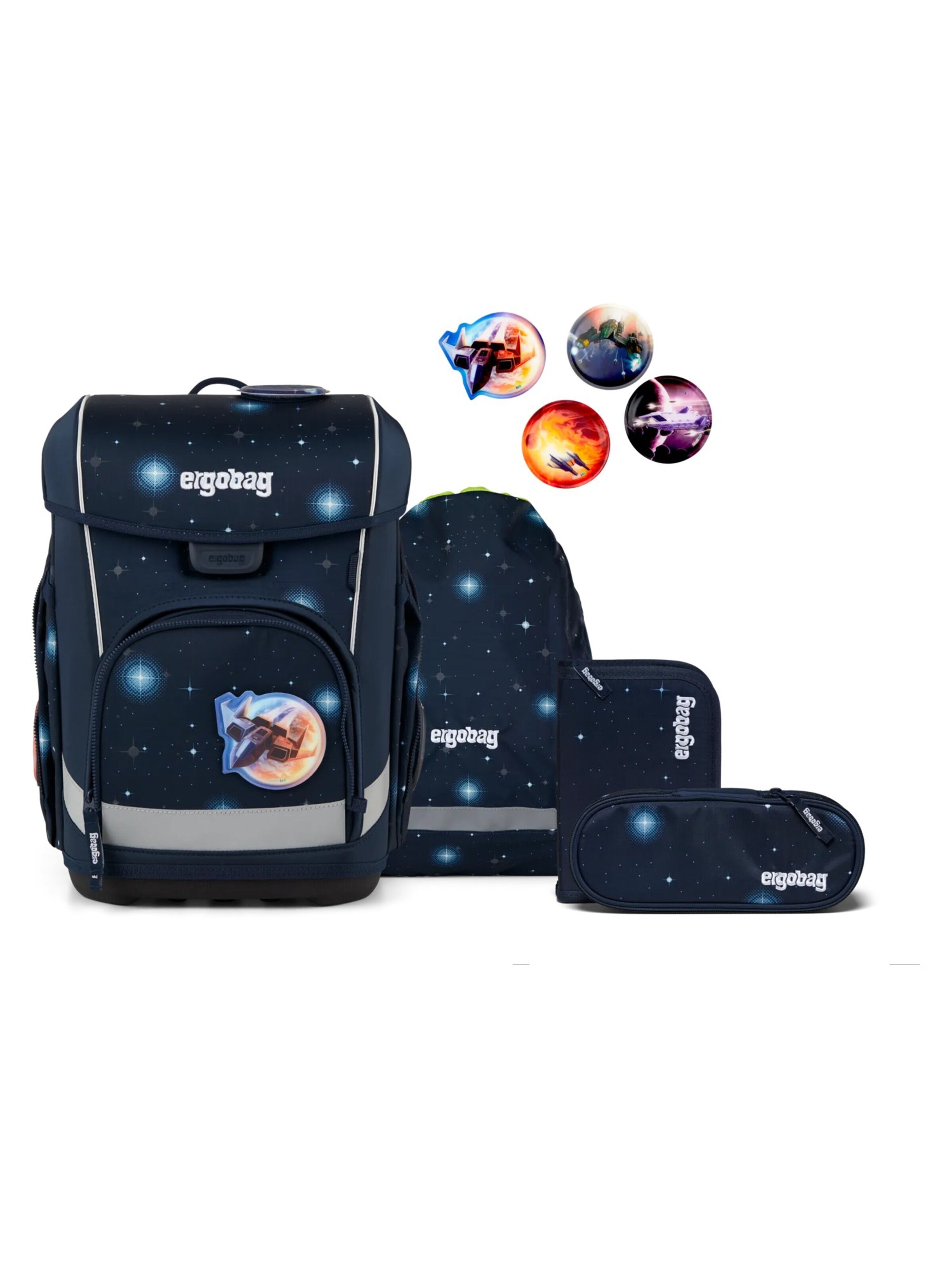 ergobag Backpack 'Schulranzen-Set cubo light Set' in Blue: front