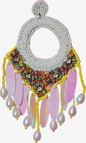 PfauGermany Earrings 'Hangeing Beads' in White: front
