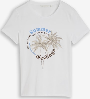 T-shirt TOM TAILOR DENIM en blanc : devant