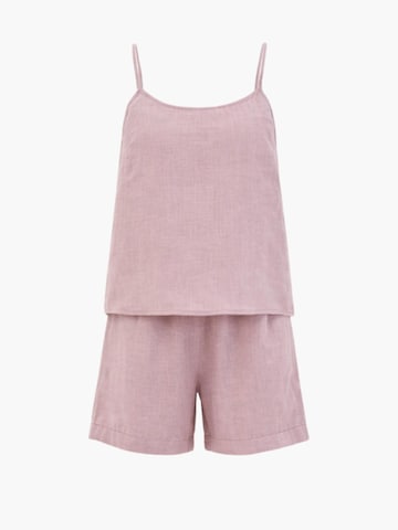 AmourLinen Pajama 'Night Owl' in Pink: front