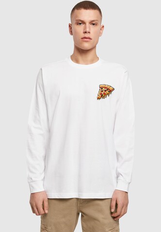 Merchcode Shirt 'Pizza Comic' in White: front