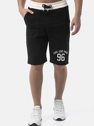 CIPO & BAXX Broek 'CK300' in 34/Regular in de kleur Zwart / Wit, Productweergave