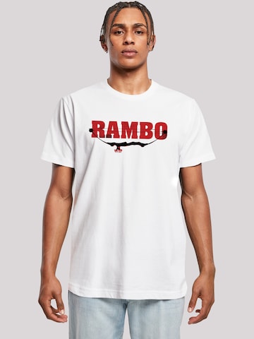 T-Shirt 'Rambo Logo Compound Bow' F4NT4STIC en blanc : devant