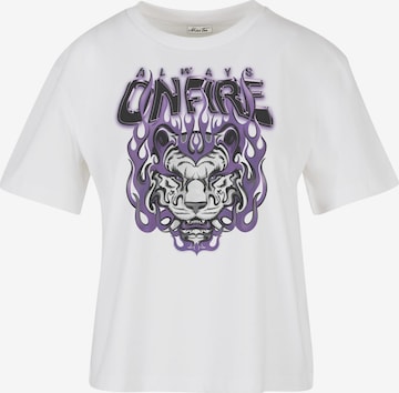 Maglietta 'Always On Fire' di Mister Tee in bianco: frontale