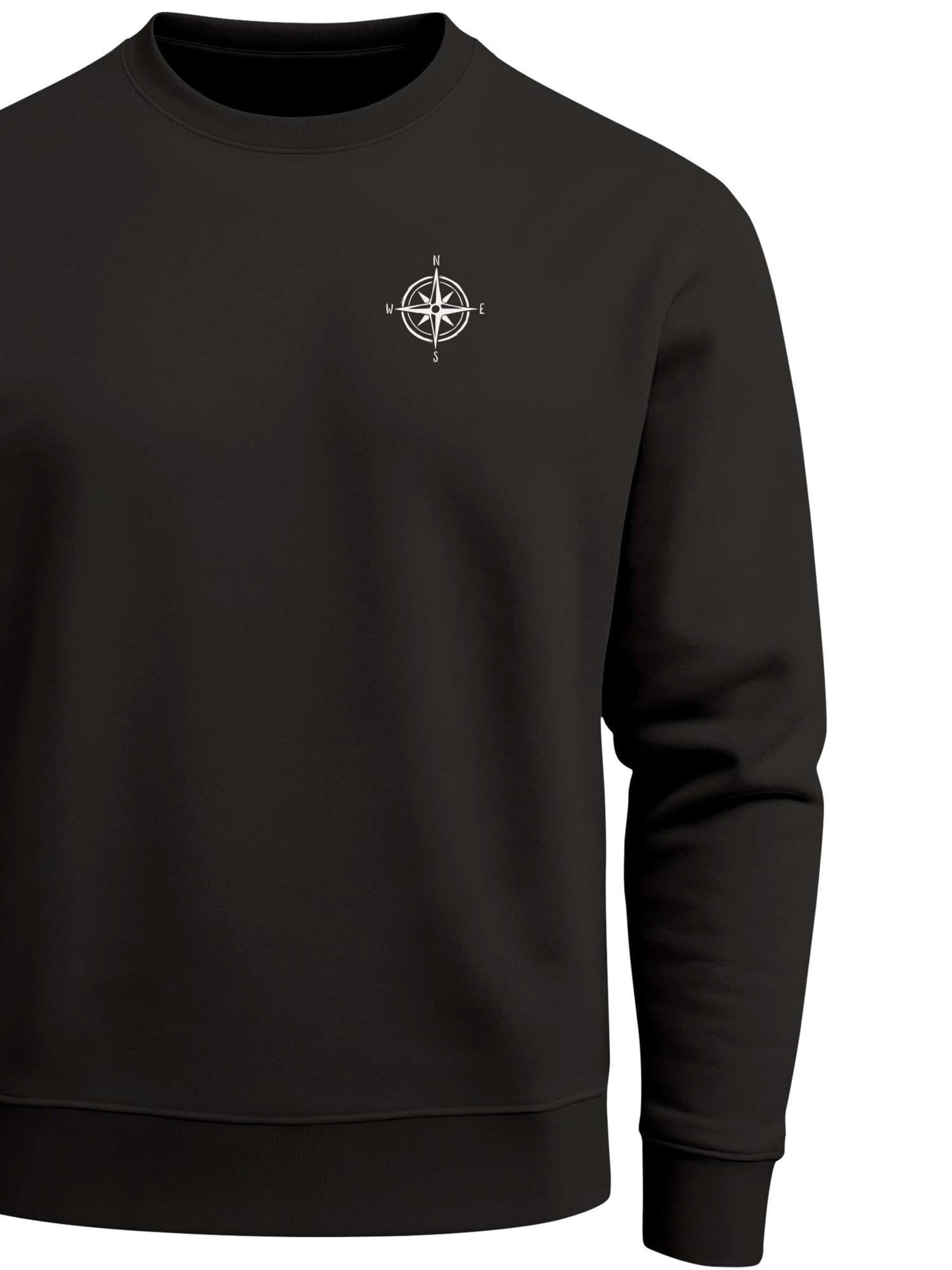 Neverless Sweatshirt 'Kompass' in Black