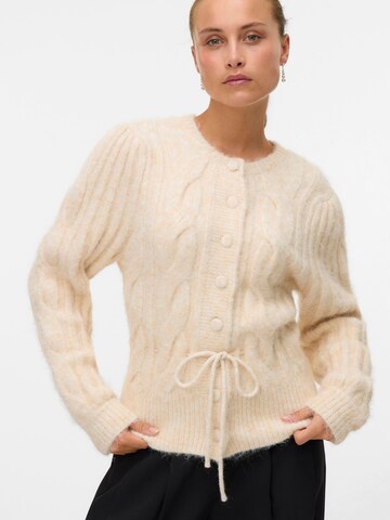 VERO MODA Knit cardigan 'VMLISA' in Beige: front
