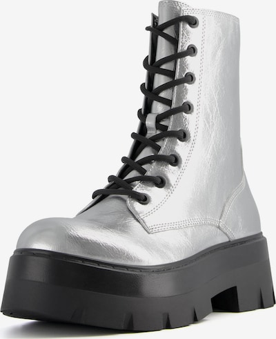 Bershka Lace-up bootie in Silver, Item view