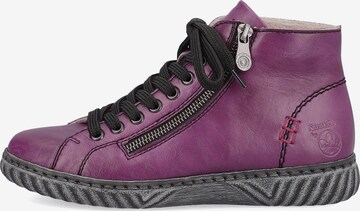 Rieker Lace-Up Ankle Boots in Purple