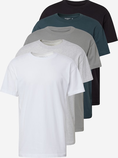 Abercrombie & Fitch T-Shirt en bleu cyan / gris denim / gris clair / noir / blanc, Vue avec produit