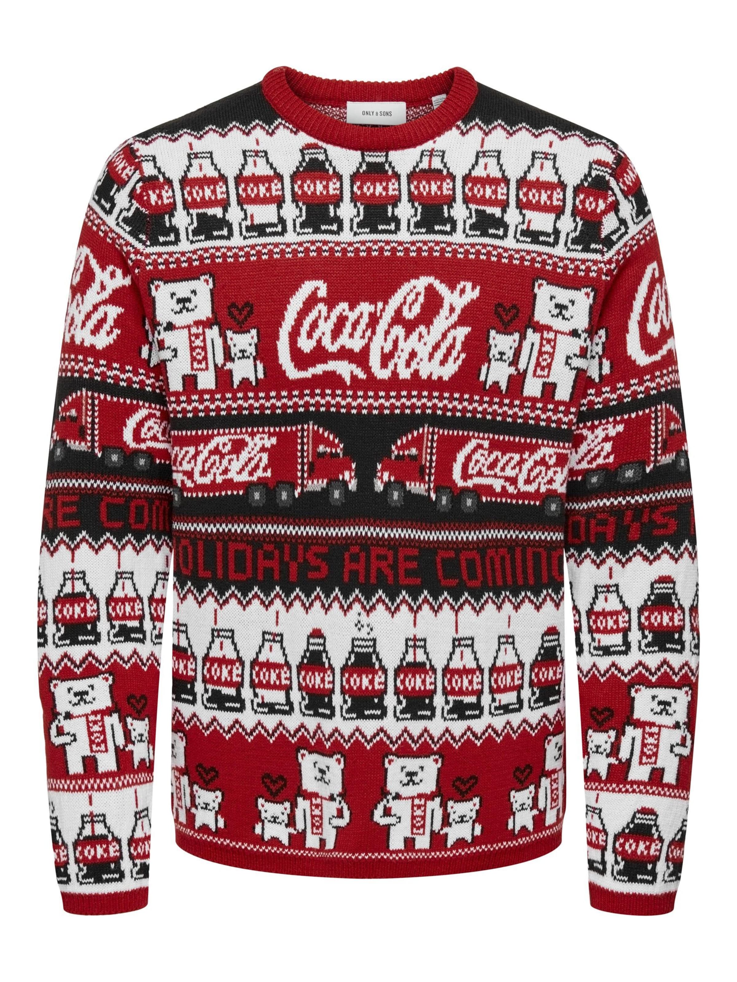 Only & Sons Pullover 'ONSXMAS COLA' in Rot: Vorderseite