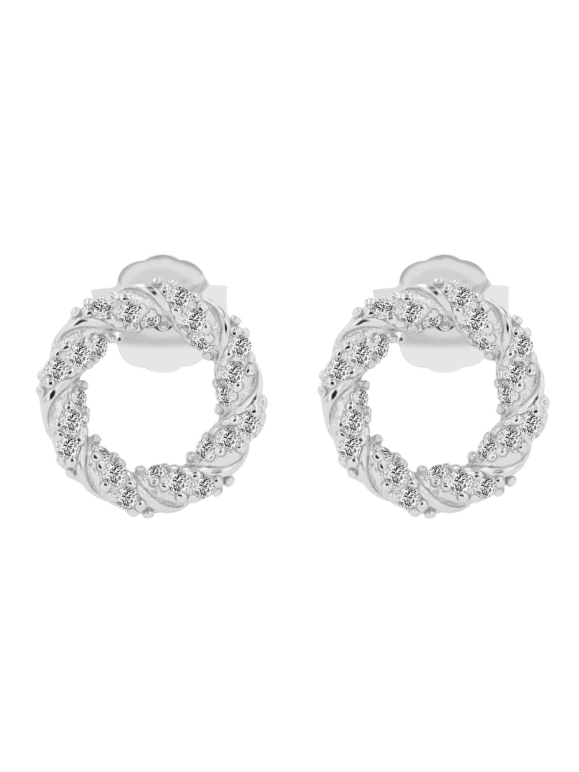 Akzent Earrings '"Vivendel" aus 925 Sterlingsilber, rhodiniert, langlebig' in Silver: front