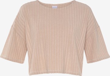 LASCANA T-shirt i beige: framsida