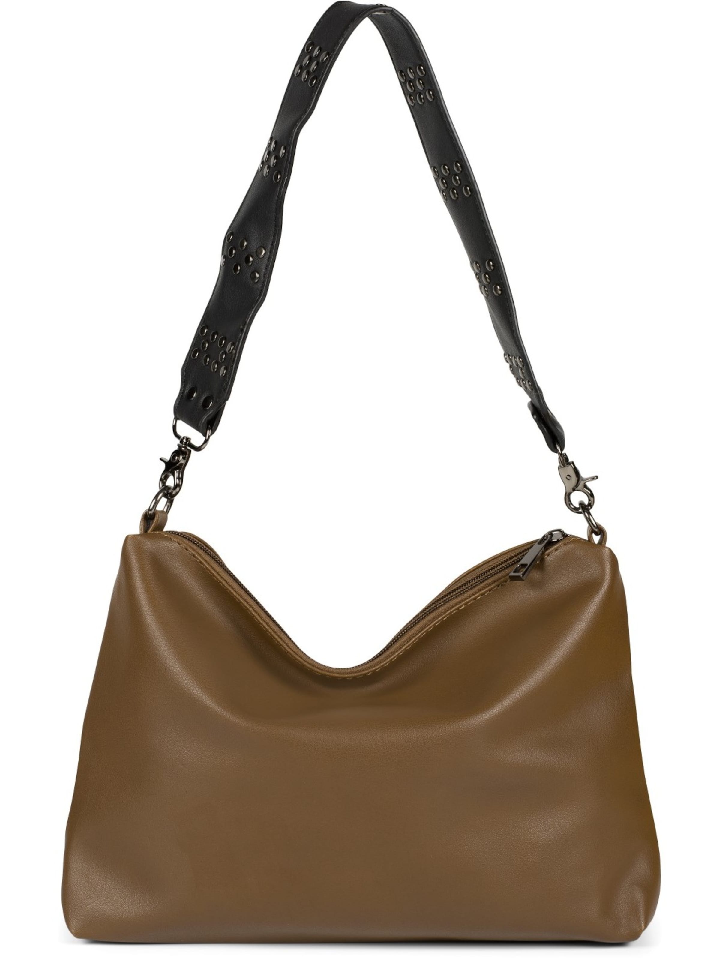 styleBREAKER Schultertasche '2 in 1 Schultertasche mit Nietengurt und Innentasche'‌‌‌‌‌‌ in Braun