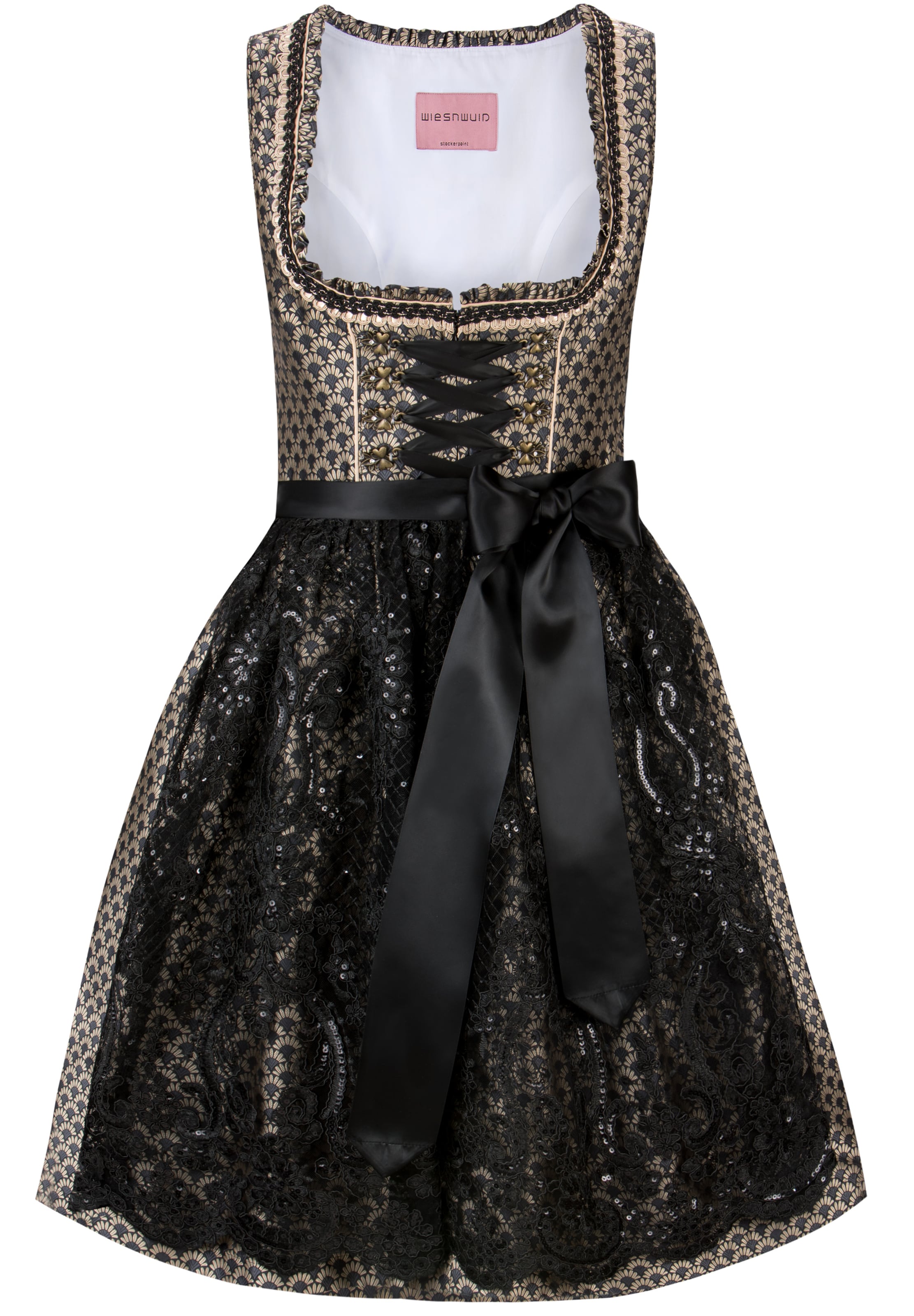 STOCKERPOINT Dirndl 'Melissa' in Grijs: voorkant
