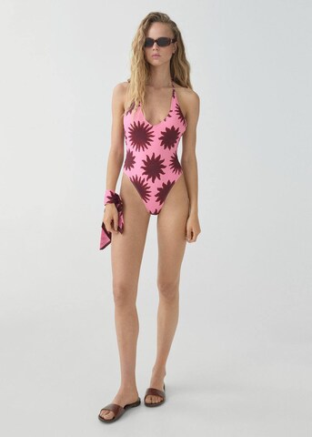 MANGO Swimsuit 'Limo' in Pink