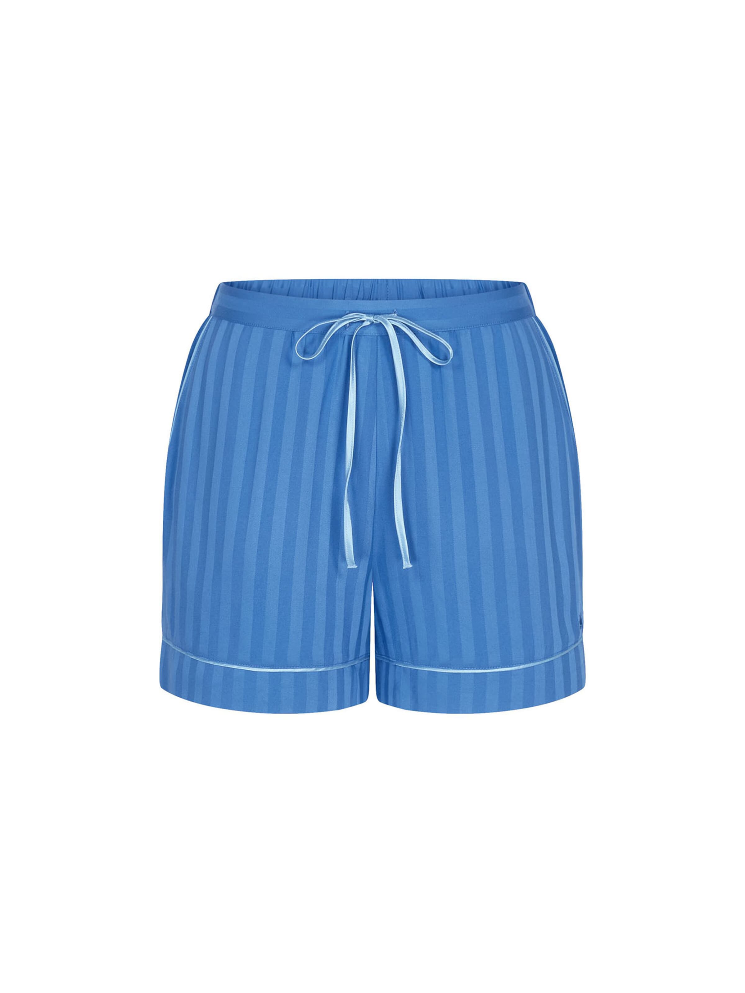 TRIUMPH Schlafshort ' Red Label Amourette Jacquard ' in Blau: Vorderseite