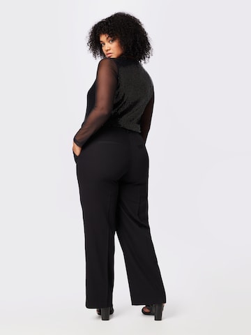 KAFFE CURVE Regular Панталон с ръб 'Melani' в черно