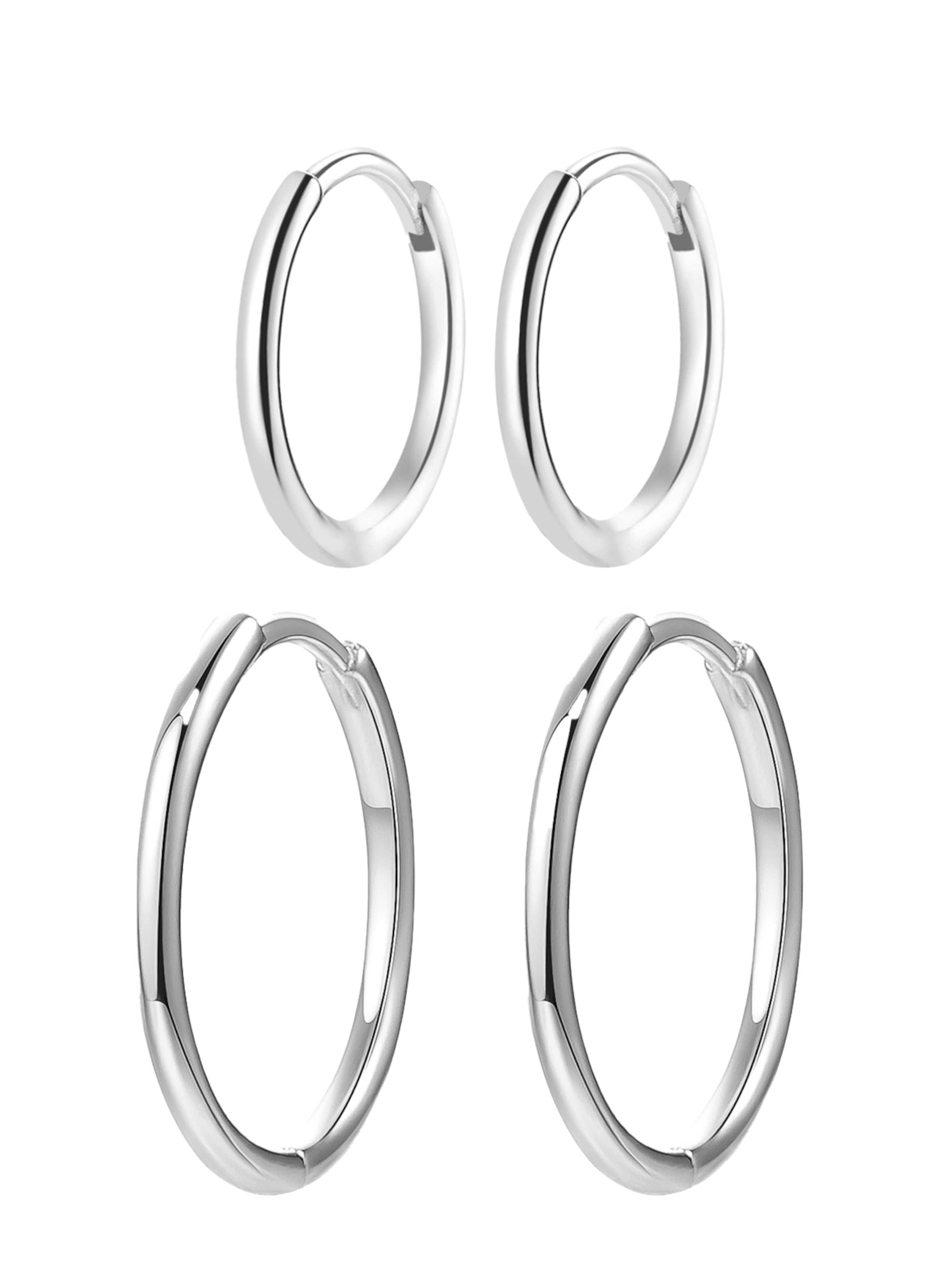Hey Happiness Earrings 'Pure Duo' in Silver: front