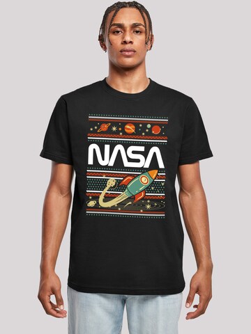 T-Shirt 'NASA Fair Isle' F4NT4STIC en noir : devant