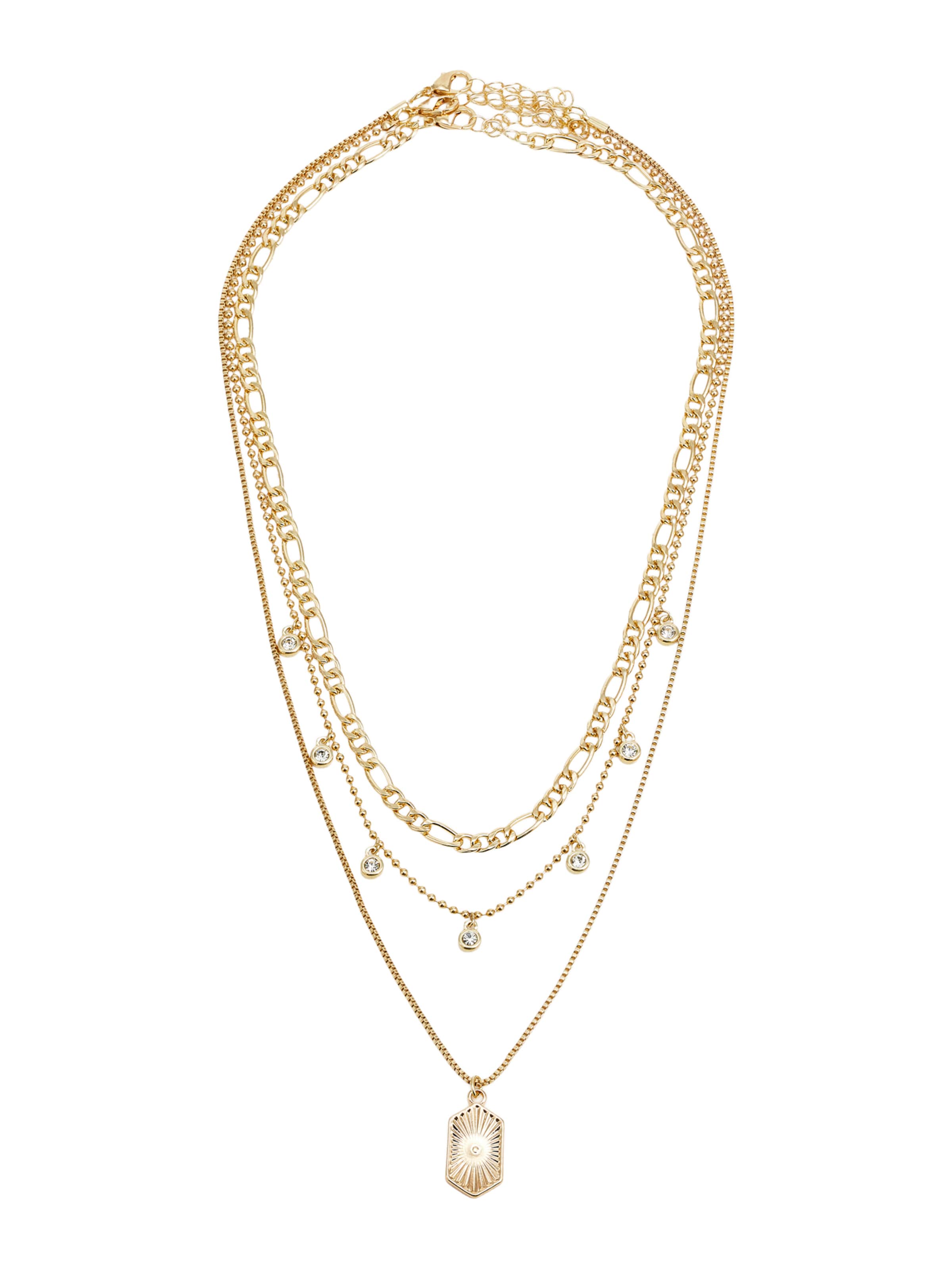 PIECES - Cadena 'PCRINE' en oro: frente