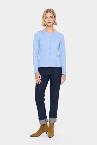SAINT TROPEZ - Casaco de malha 'Jemma' em azul