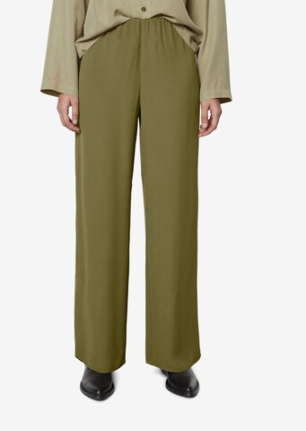 Marc O'Polo Wide leg Broek in Groen: voorkant