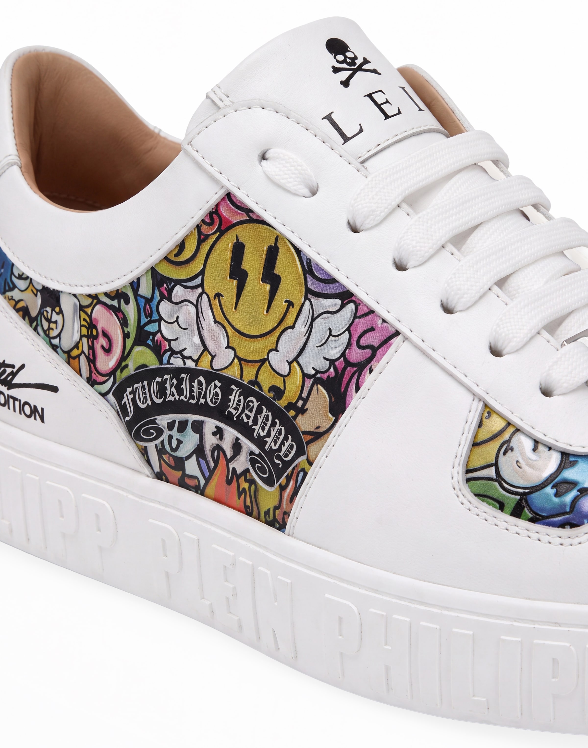Philipp Plein Sneakers laag ' Smile ' in Wit