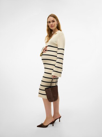 MAMALICIOUS Knit dress in Beige: front