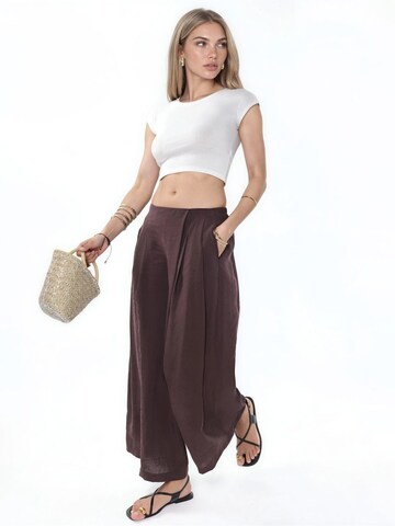 Wide leg Pantaloni di Hiccup in marrone