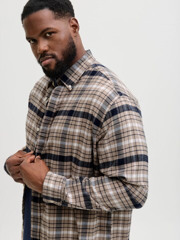 JACK & JONES Regular Fit Skjorte 'JPRBLUBARKLEY' i beige