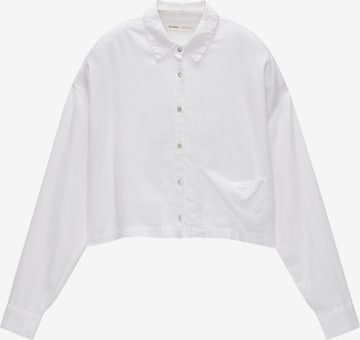 Pull&Bear Bluse in Weiß: predná strana