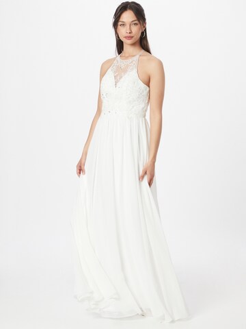 Robe de soirée Laona en blanc : devant