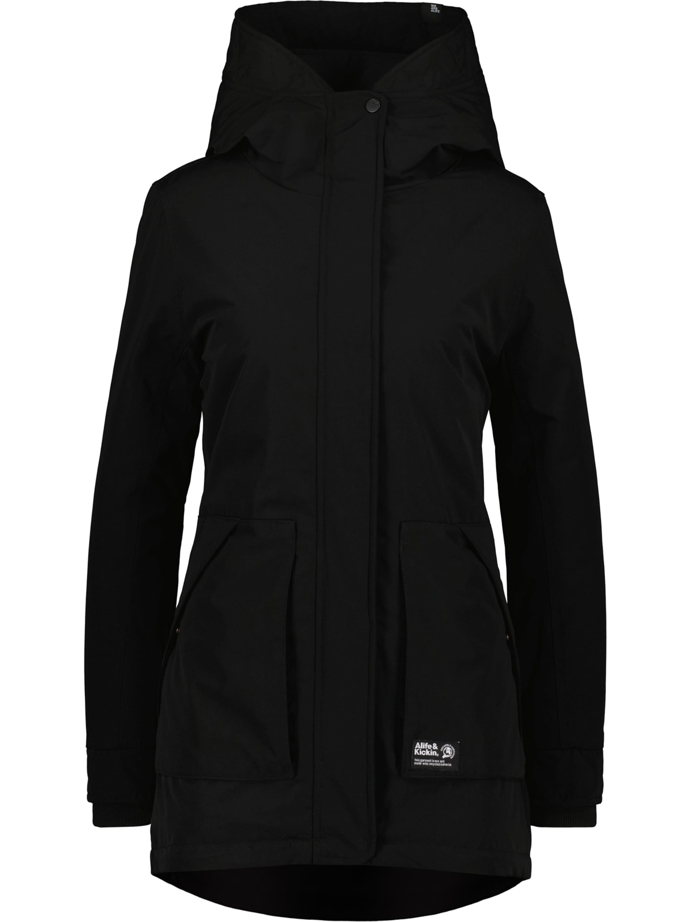 alife & kickin Vinterjakke 'Flora' i sort: forside