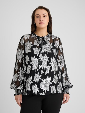 Camicia da donna 'Fina' di Guido Maria Kretschmer Curvy in nero: frontale