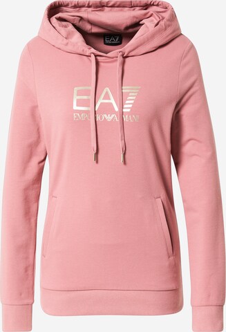 Bluză de molton de la EA7 Emporio Armani pe roz: față