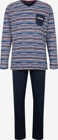 TOM TAILOR Long Pajamas in Blue: front