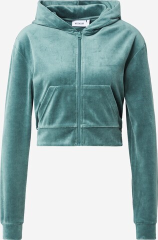 WEEKDAY Sweat jacket 'Juno' in Green: front