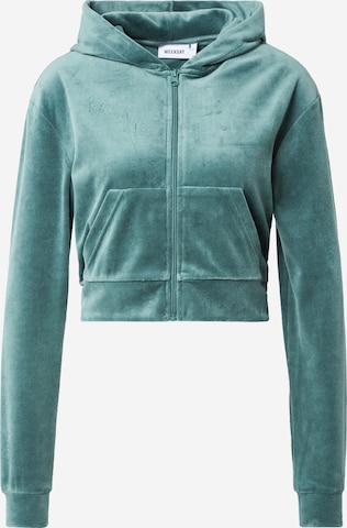 WEEKDAY Zip-Up Hoodie 'Juno' in Green: front