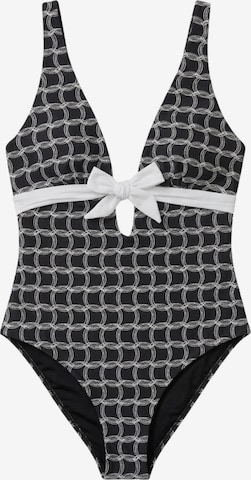 Costume intero 'Monogram' di HACOY in nero: frontale