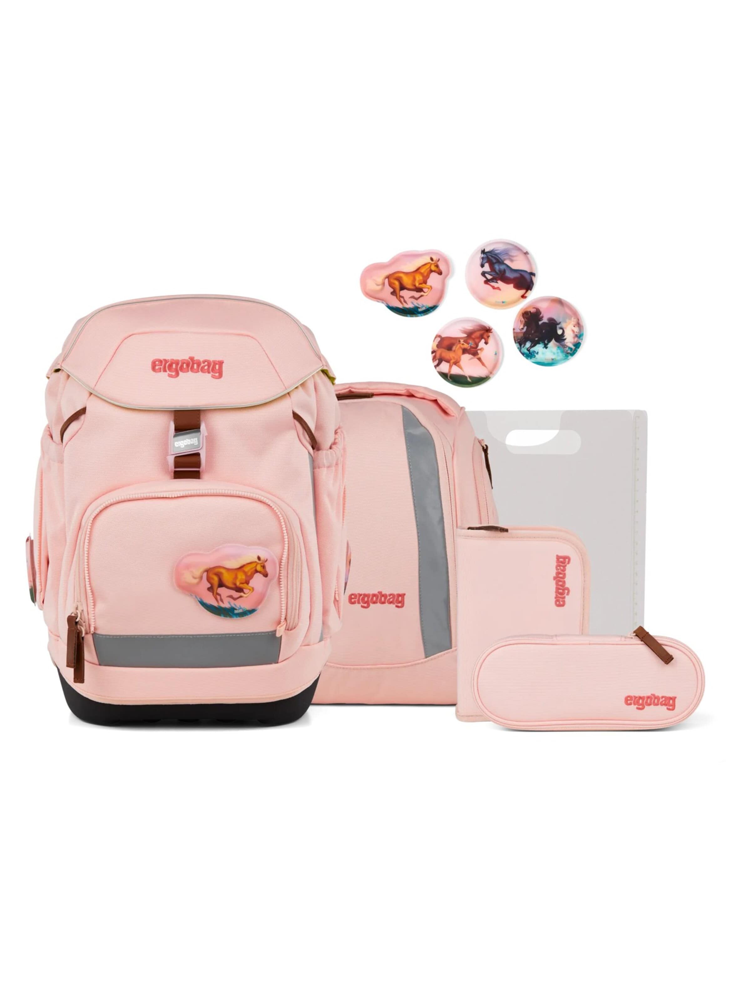 ergobag Rucksack 'Schulranzen-Set pack Set'‌‌‌‌‌‌‌ in Pink: Vorderseite