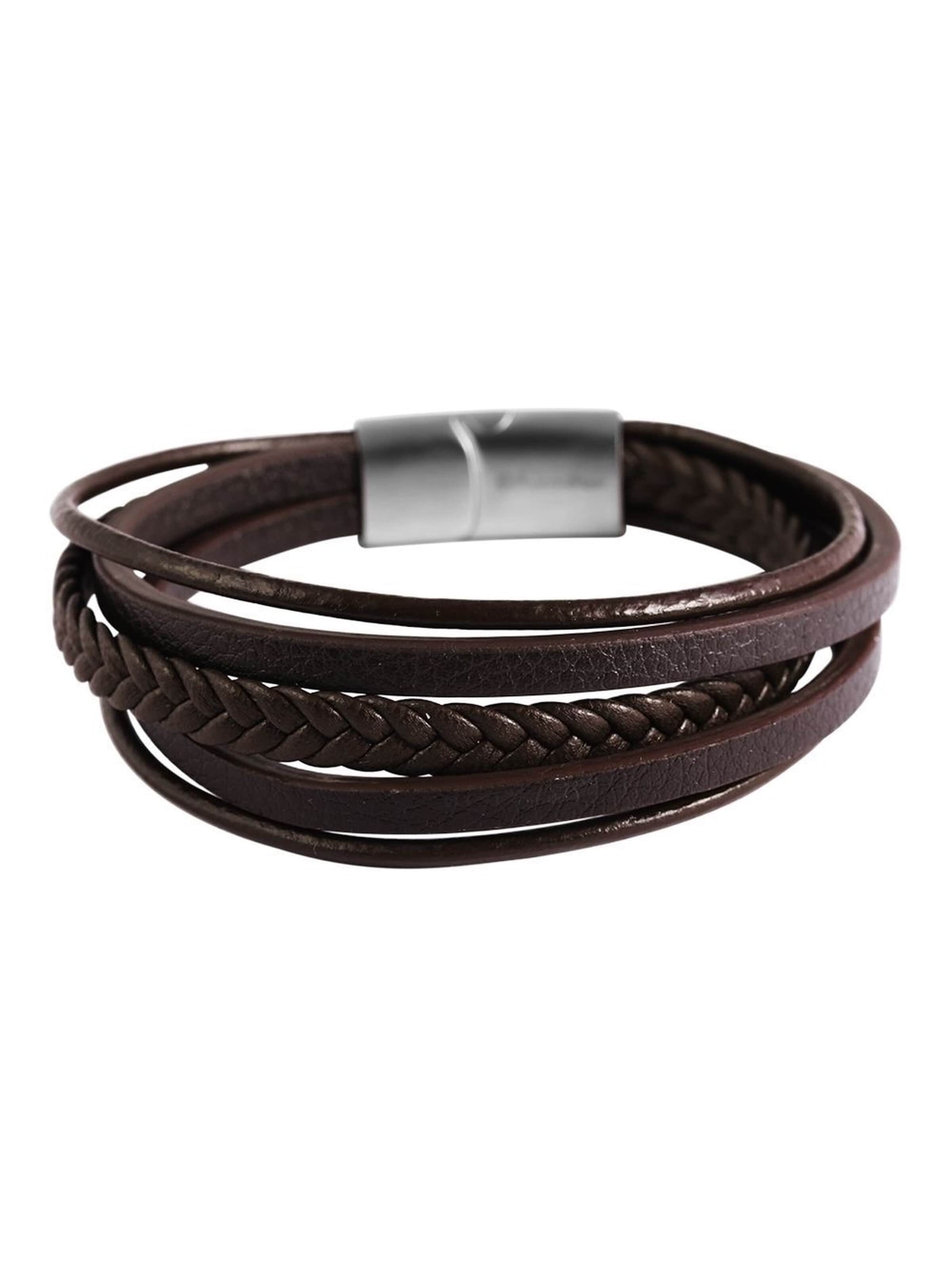 Akzent Bracelet 'Eddie, langlebig' in Brown: front