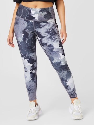 ADIDAS PERFORMANCE Skinny Sportovní kalhoty 'Essentials Printed High-Waisted ' – šedá: přední strana