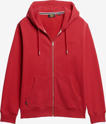 Superdry Zip-Up Hoodie 'Essential' in Red: front