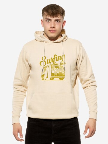 Sweat-shirt 'Surf Time - Urlaub & Meer' Cotton Prime en beige : devant