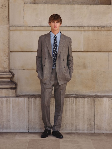 Next Tapered Pleat-Front Pants in Beige
