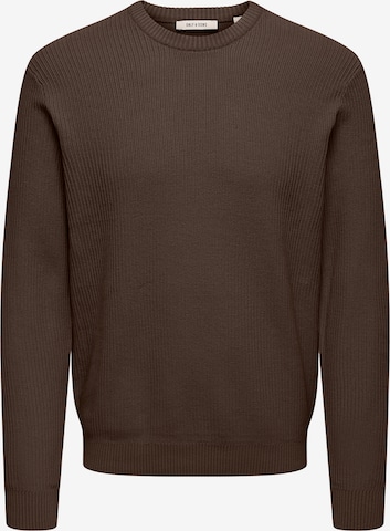 Pull-over 'ONSTOBI' Only & Sons en marron : devant