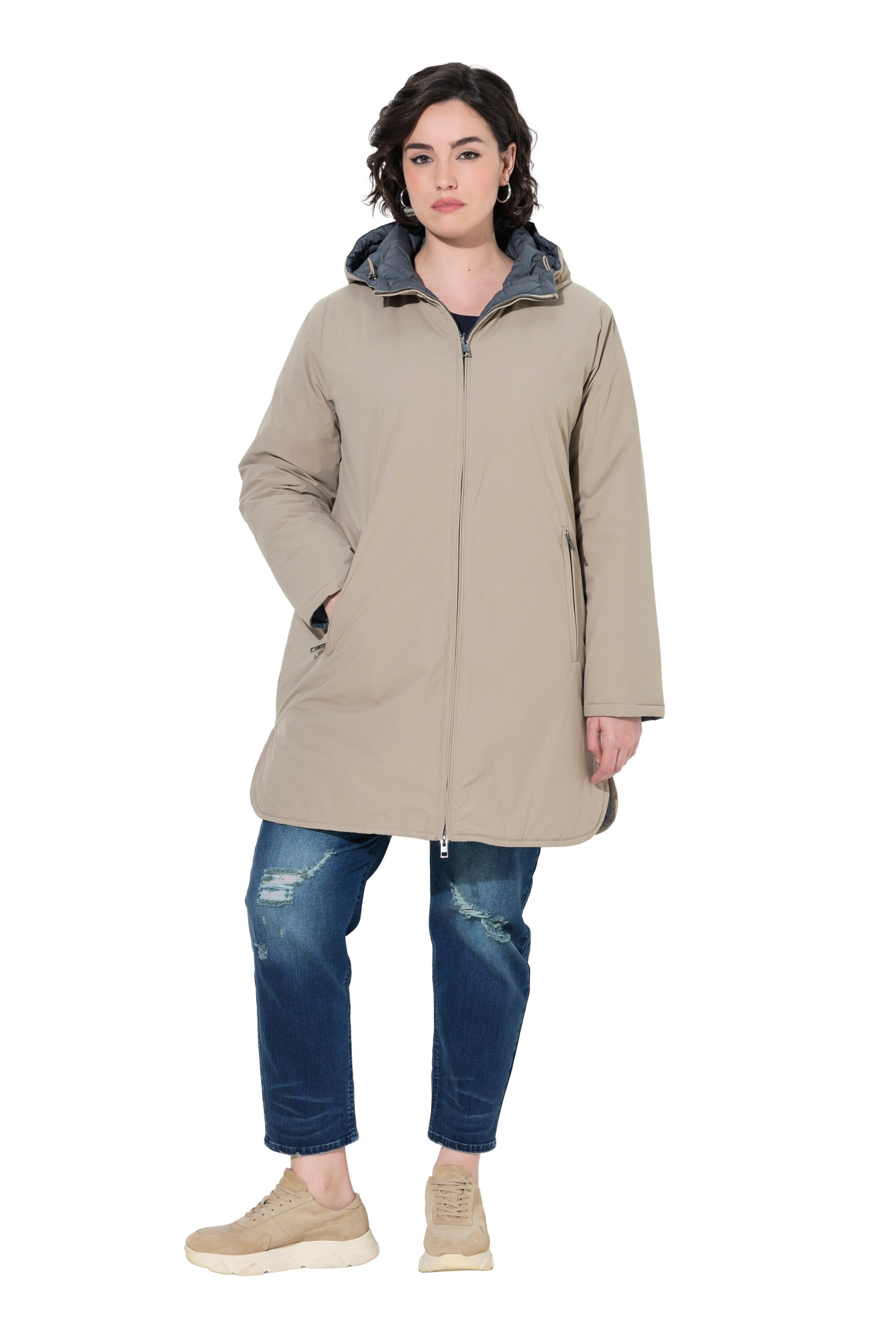 Ulla Popken Winterjas in Bruin: voorkant